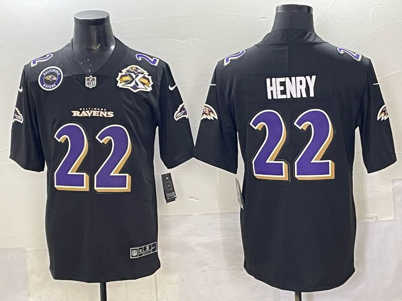 Men 2025 Nike Baltimore Ravens #22 Henry Black Limited NFL Jersey style 014->baltimore ravens->NFL Jersey